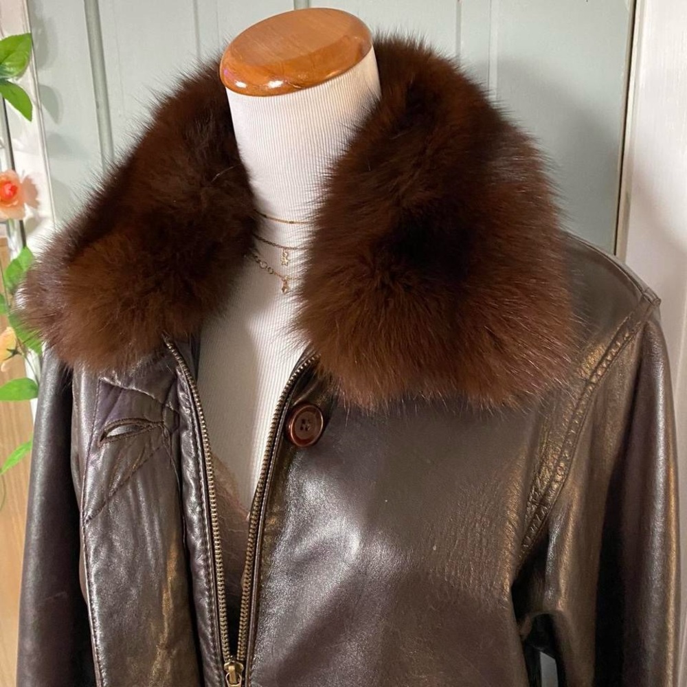 Leather and fur coat